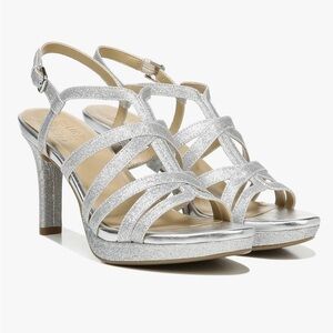 Naturalizer Silver Elegant Heels never worn